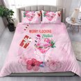 thumbnail image 2 of Bahamas Flamingo Christmas Duvet coverMerry Flocking LT18, 2 of 6