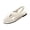 White, variant on Women's Woven Slingback Mules, Closed Round Toe Slip-On Sandals, Hollow Knit Upper Mary Jane, Summer Walking Flats with Buckle Strap White