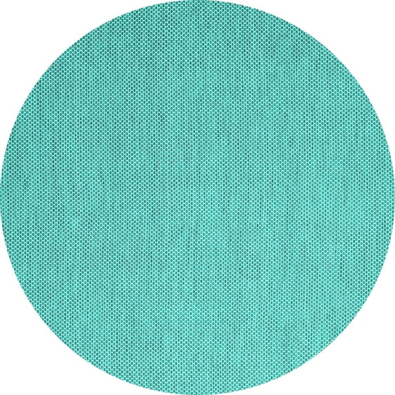 Ahgly Company Indoor Round Abstract Turquoise Blue Contemporary Area Rugs, 4' Round
