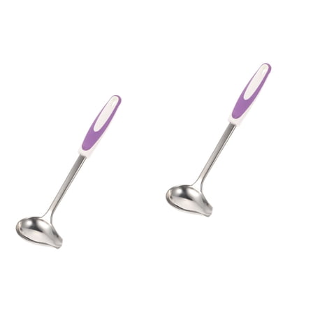 HEALEEP Elegant Purple Handle Sauce Ladle for Restaurant Owners 2Pcs 3.34In