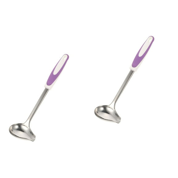 HEALEEP Elegant Purple Handle Sauce Ladle for Restaurant Owners 2Pcs 3.34In