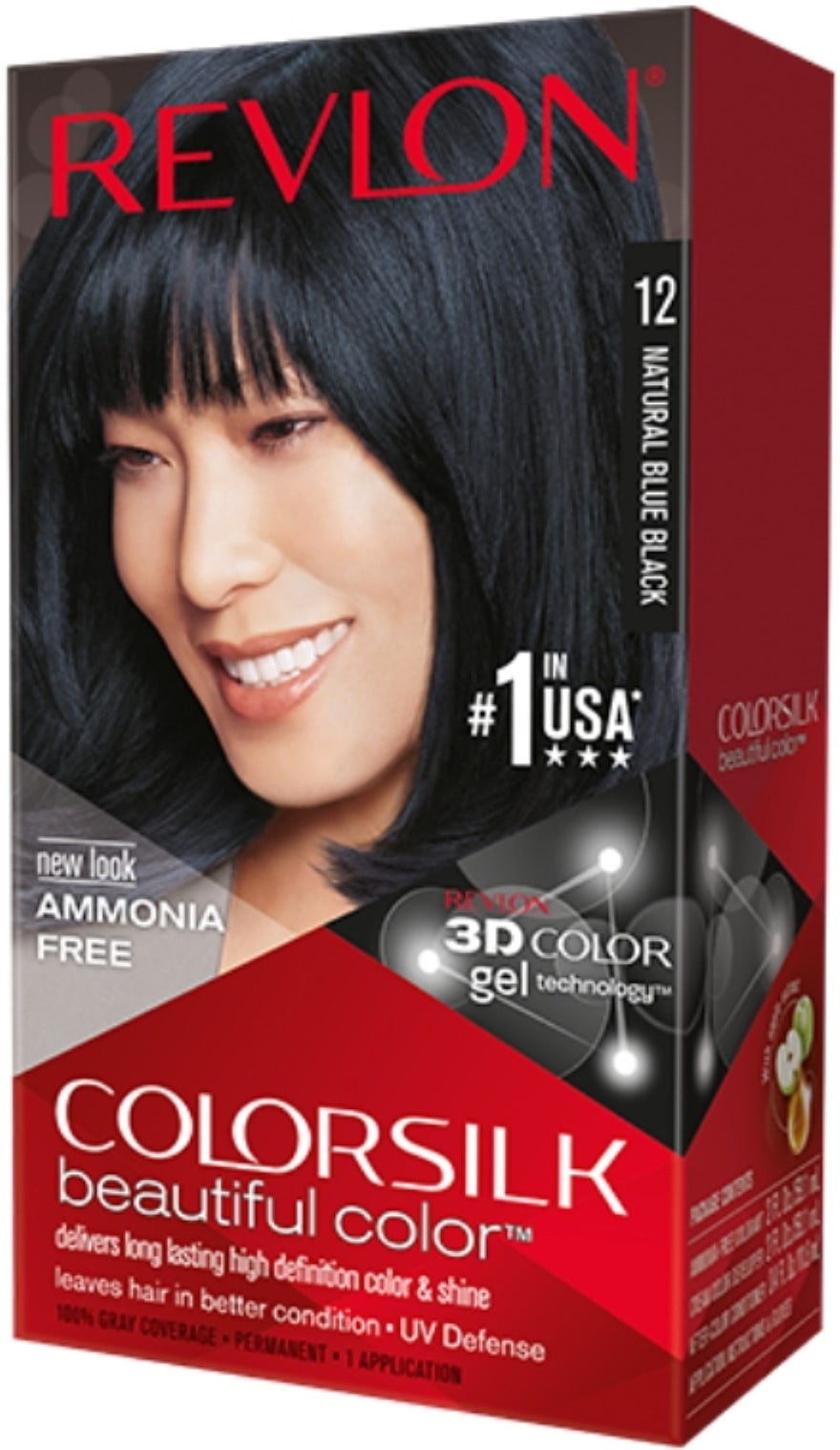 6 Pack Revlon Colorsilk Beautiful Color Natural Blue Black 12