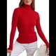 thumbnail image 2 of Suéteres Acanalados para Mujer, Lindos Suéteres de Punto de Cuello Alto, Ajustados y Cálidos Rojo un Tamaño, 2 of 9
