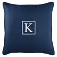 thumbnail image 2 of Sunbrella Monogram Corded Single Square Pillow by Havenside Home Navy "K", 2 of 5