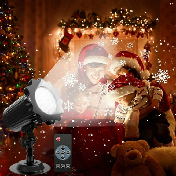 Christmas Snowflake Projector Lights Outdoor LED Moving Snowfall Light Landscape, Waterproof & Adjustable LED Christmas Projector Lights indoor for Christmas, Home Birthday Party Garden Decoration