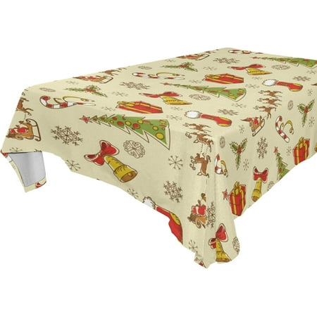 SKYSONIC Christmas Tree Tablecloth Waterproof Washable Polyester Square Table Cover Durable Tablecloth for Kitchen Dining Table Party Decor (54 X 54 Inch)