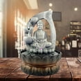 thumbnail image 4 of Sitting Buddha Rustic Outdoor Indoor Tabletop Water Fountain ing led yard Garden Meditation Relaxation, 4 of 7