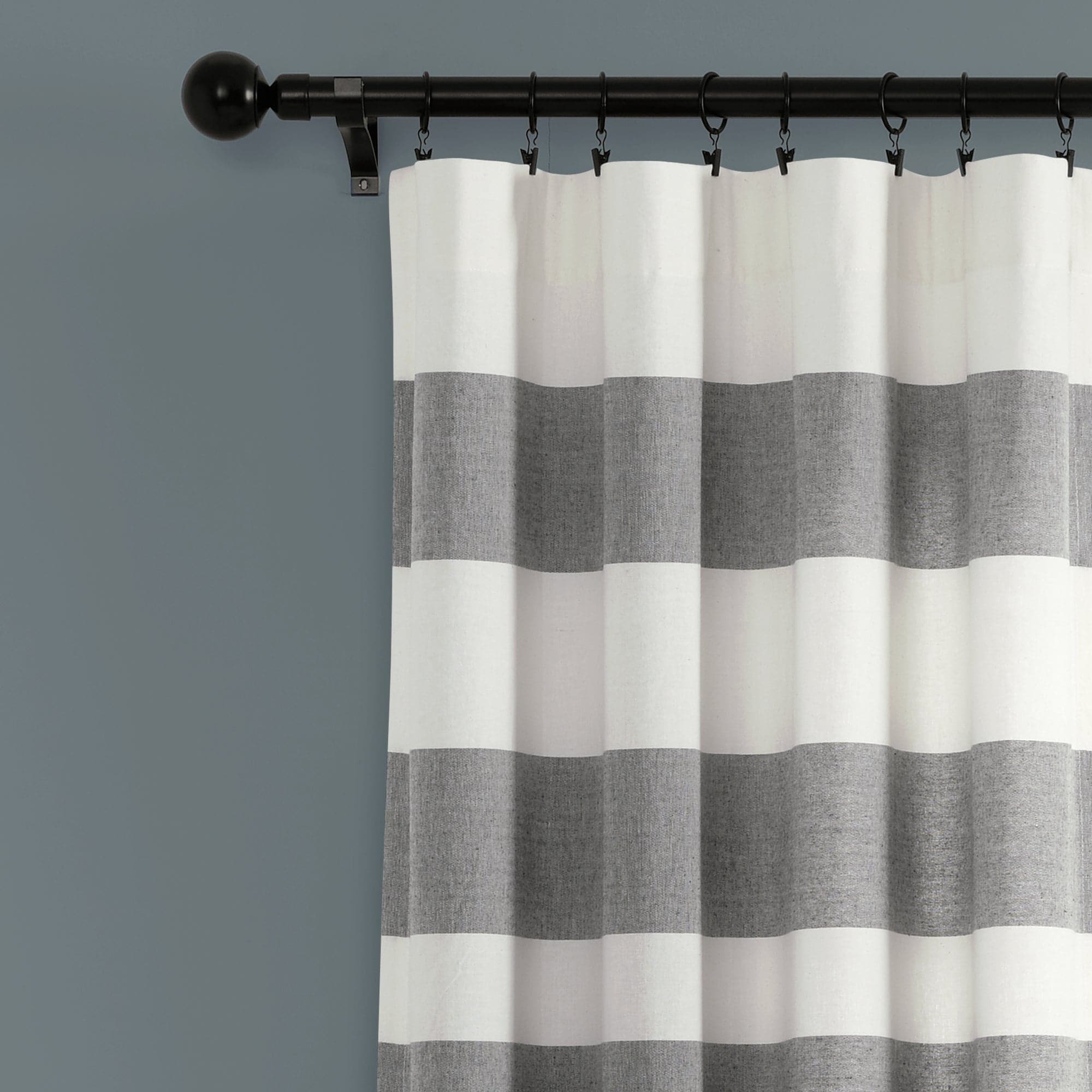 Lush Decor Cape Cod Stripe Window Curtain Panels - Gray - 40 X 84