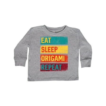 

Inktastic Eat Sleep Origami Repeat Gift Toddler Toddler Girl Long Sleeve T-Shirt