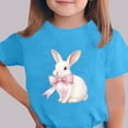 thumbnail image 1 of Blusas y camisas de manga corta con cuello redondo Camiseta estampada de manga corta de Pascua para niños Cuello redondo Manga corta Casual Versátil Para niñas Niños Top de poliéster, 1 of 5