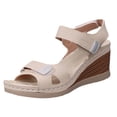 thumbnail image 2 of Xucatan Women's Wedge Sandals, Thick Sole Open Toe Casual Footwear with Adjustable Ankle Strap, Cushioned Platform Heel for Summer Walking, Versatile Outdoor Design Gift, 2 of 9
