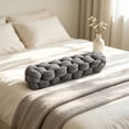 thumbnail image 4 of Hyknon Chunky Knit Knot Pillow, Long Handmade Strip Braided Cylindrical Throw Pillow, Soft Cozy Plush Lumbar Cushion Pillow, Nordic Decorative Bolster Cushion for Sofa Bedroom Home Decor 19.3"×5.5", 4 of 7