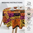 thumbnail image 5 of Round Tablecloth 60 Inch, Ethic African Tribal Print Tablecloth Plaid Patchwork Table Cloth Washable Wipeable Polyester Fabric Table Cover for Farmhouse Holiday Party Outdoor Picnic Kitchen Decor, 5 of 6