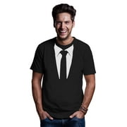 Tuxedo Shirt for Men Printed Suit & Tie Funny Lazy Wedding Fake Suit Tux Shirt
