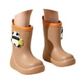thumbnail image 3 of Kcolen Kids Cute Panda Rain Boots 3D Charm Waterproof Non- Outdoor Rain Shoes for Toddler Boys Girls, All Season Ages 2-11 Brown, 3 of 7