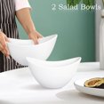 thumbnail image 4 of Uten 5" Ceramic Bowls, Oval Shape Serving Bowls for Salads, Noodle, Microwave & Dishwasher Safe, Set of 2, White, 4 of 6