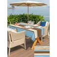 thumbnail image 6 of 60x120 Inch Outdoor Tablecloth with Umbrella Hole Zipper Rectangle Blue Brown Wood Grain Rectangular Tablecloths Outside Waterproof Farmhouse Country Chic Stripes Patio Table Cover for Picnic Party, 6 of 8