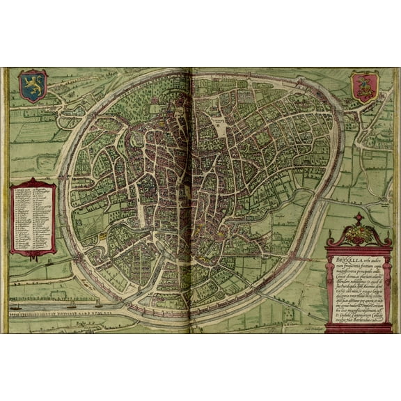 24"x36" Gallery Poster, map of brussels 1612