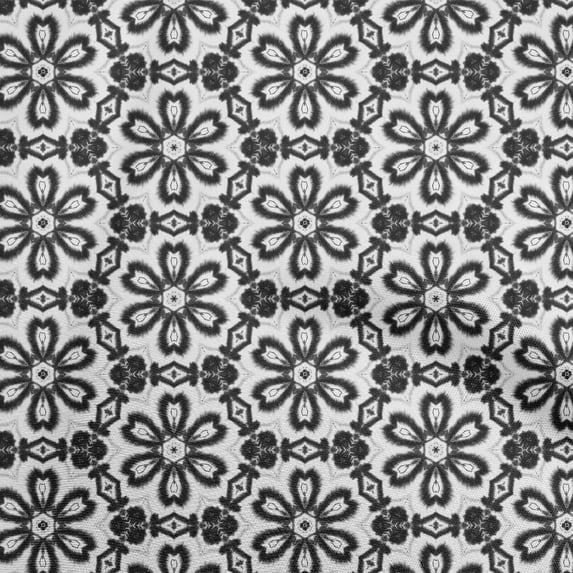 oneOone Polyester Lycra Dark Gray Fabric Florals Sewing Fabric By The Yard Printed Diy Clothing Sewing Supplies 56 Inch Wide