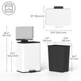 thumbnail image 3 of HOMCOM 5.3 Gallon/20 L Garbage Can, Trash Bin with Soft Close Lid, Cream, 3 of 10