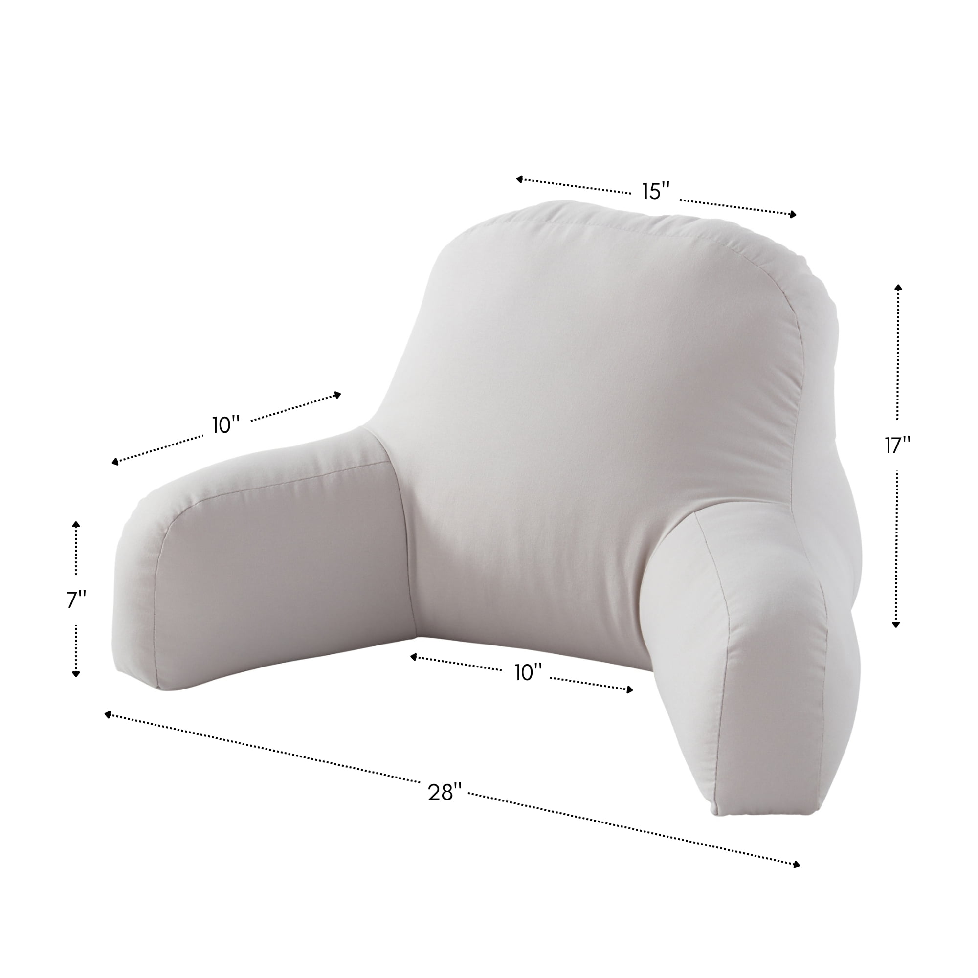 Solid Gray Cotton Duck Junior Bed Rest Pillow