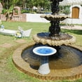 thumbnail image 2 of S-HOME Handcrafted 17 Inch Ceramic  Tall Outdoor Bird Bath Featuring Swirl Pattern Design For Bird Lovers, Sky Blue, 2 of 10