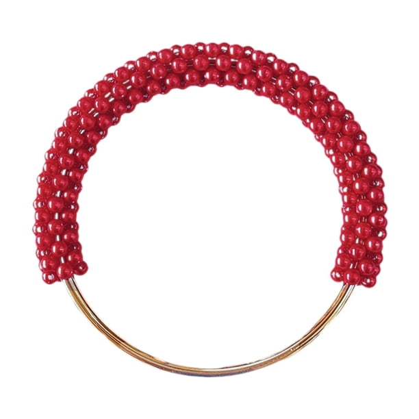 Suministros de accesorios para asas de bolso de perla, asa de anillo de repuesto para bolso de mano DIY Rojo