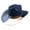 Navy Blue, variant on RUINIXCW Western Suede Cowboy Hat Cowgirl Hat for Women Men Wide Brim Classic Outdoor Party Fedora Hats with Bull Head Belt Buckle