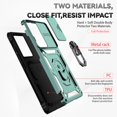 thumbnail image 2 of Galaxy S22 Ultra Case,Dteck Shockproof Rubber Rugged Case Hybrid Hard Ring Holder Kickstand Slide Camera Lens Protector Cover for Samsung Galaxy S22 Ultra,Darkgreen, 2 of 8