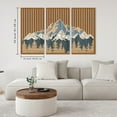 thumbnail image 4 of Frame Modern Abstract Mountain Wall Art, Set of 3 Wooden Landscape Panels for Wall Decor, Large Forest Scenery in Brown for Living Room, Bedroom, Office, 16x32 Inches, 4 of 9