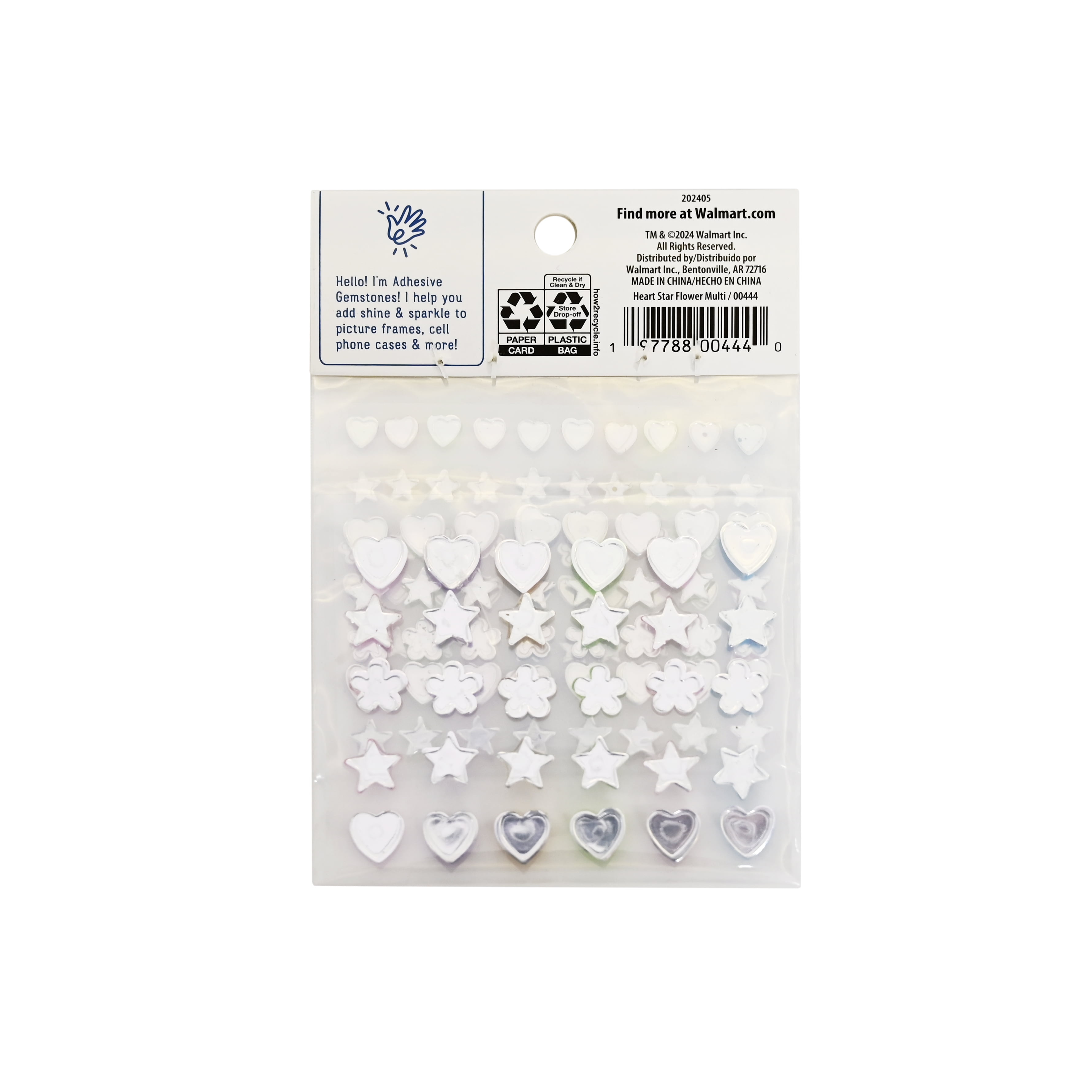 Hello Hobby Round Multicolor Adhesive Gemstones, 120-Piece Set
