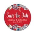 thumbnail image 1 of Darling Souvenir Round 45 Pcs Floral Border Save The Date Stickers Wedding Personalized Bride Groom Names And Date Envelope Seals - Red, 1 of 4