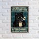 thumbnail image 5 of Letreros de hojalata de café con diseño de gato negro, antes del café, odio a todos, póster de pared, letrero divertido, arte vintage, decoración colgante, 5 of 7