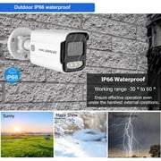 HIKJBSET 8CH 5MP PoE Security Camera System, 2- Way Audio, 8pcs 5MP Wired Outdoor PoE IP Cameras