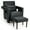 Black, variant on Resenkos Recliner Chair, Reclining Chair,Lounge Chair,Modern Berber Fleece Single Sofa Chair with Ottoman and Waist Pillow-Blue