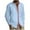 #0163-Sky Blue, variant on Betivan Men's Linen Long Sleeve Shirt, Lapel Button Cardigan Top with Functional Pocket, Lightweight Breathable, Relaxed Fit, for Summer Vacation Daily