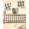 thumbnail image 2 of Brown Plaid Body Pillow Cover 20 x 54 Inch Decorative Pillow Cover Spring Summer Farmhouse Buffalo Checkered Lumbar Pillowcase Seasonal Rectangle Cushion Case for Couch Sofa Bed Living Room, 2 of 7