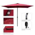 thumbnail image 5 of YOFE Heavy Duty Polyester Patio Umbrella, Market Solar Patio Umbrella w/6 Sturdy Ribs, Canopy Vent, Crank & Tilt System, 10 x 6.5 ft Burgundy UV Proof Table Umbrella for Beach, Pool, Backyard, D1037, 5 of 8