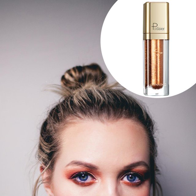 Eye Shadow Foundation Brillo metálico impermeables Niñas Diamante Lápiz cosmético Stick Magnífico maquillaje Glamour Gift Mujeres 18 - Naranja claro Baoblaze Sombra de ojos líquidos