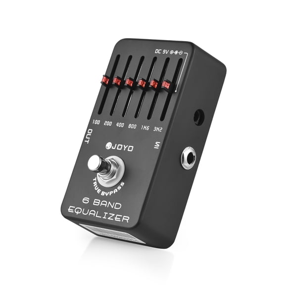 JOYO JF-11 6-Band EQ Guitar Effects Pedal with True Bypass, 500KΩ Input/10KΩ Output Impedance, 15mA Current, 9V Power (Battery/Adapter Not Included), Black Metal Housing, 6.35mm I/O Jacks,