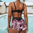 thumbnail image 4 of Bikini Set for Women Tummy Control Leaves Print Swimsuit Swimwear Beachwear 2 Piece Bathing Suit, 4 of 6