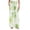Green Floral Watercolor, variant on Women's Casual Pants & Capris, Soft Stretch Smocked with Pockets, Cotton-like Modal for Home/Yoga Exercises, Light Blue Hydrangea,S