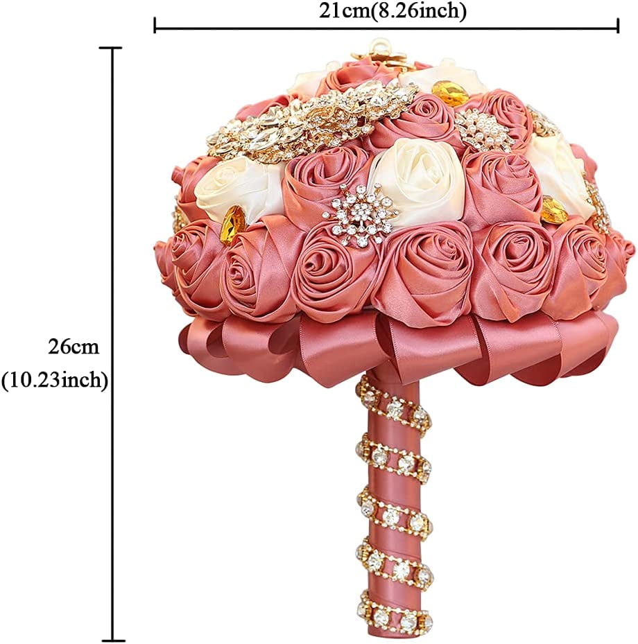 MEEDOZ Lot 12pcs Assorted Crystal Rhinestone Flower Brooch Pin Set for Women DIY Bridal Wedding Bouquet Kit