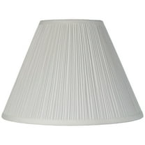 Springcrest 6 1/2" Top x 15" Bottom x 10 1/2" High x 11" Slant Lamp Shade Replacement Medium White Pleated Spider Harp Finial
