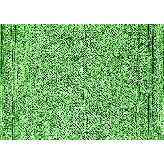 Ahgly Company Indoor Rectangle Solid Green Modern Area Rugs, 6' x 9'