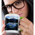 thumbnail image 2 of 3dRose, Oregons Lake Trillum Reflecting Mt Hood, 15oz Two-Tone Green Mug, 2 of 7