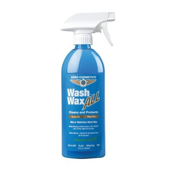 Wet or Waterless Wash Wax Kit 16 Fl. Oz. Cleans, Protects, Shines. Aircraft Quality Just Spray On and Wipe Dry