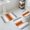 Orange, variant on Gray Navy Blue Bath Mat 3 Piece Bathroom Rug Set, Modern Gradient Geometric Non Slip Bath Rug Contour Mat and Toilet Lid Cover, Absorbent Shower Mats Soft Bath Rugs and Mats Sets