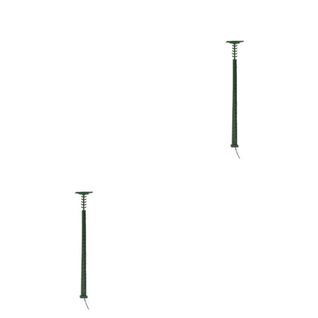 Langgg Model Railway Lamp Micro-Landscape Outdoor Scenery Layout Mini-Size LED Metal Lamppost Miniature Ladder Streetlights Green (Warm Light) 2Set