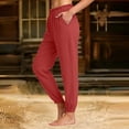 thumbnail image 6 of Women's Linen Jogger Pants Lightweight Cotton with Pockets 28 Inch Beach Travel, 6 of 6